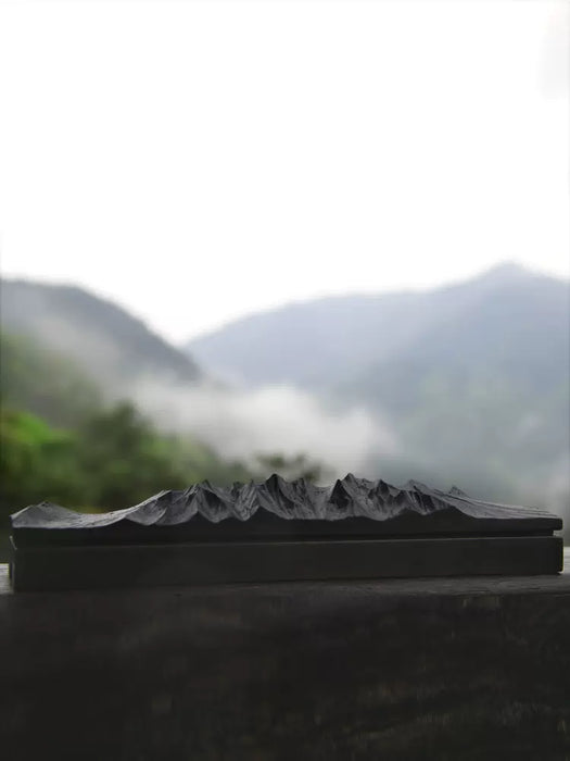 Yumu mountain-shaped incense burner, tea room incense seat, solid wood creative incense holder, Zen ornaments, hand-carved gifts