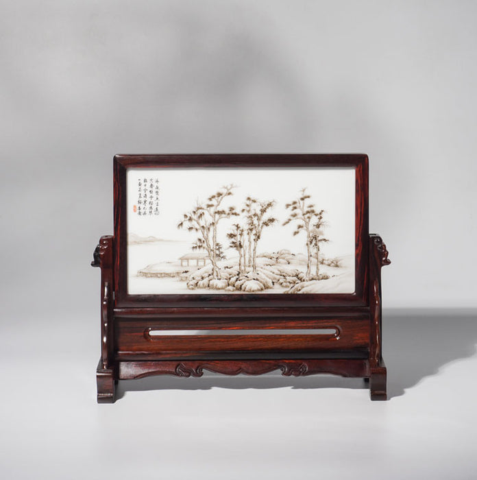 Jingdezhen Porcelain Panel Landscape Painting Desktop Screen - Morrow Land