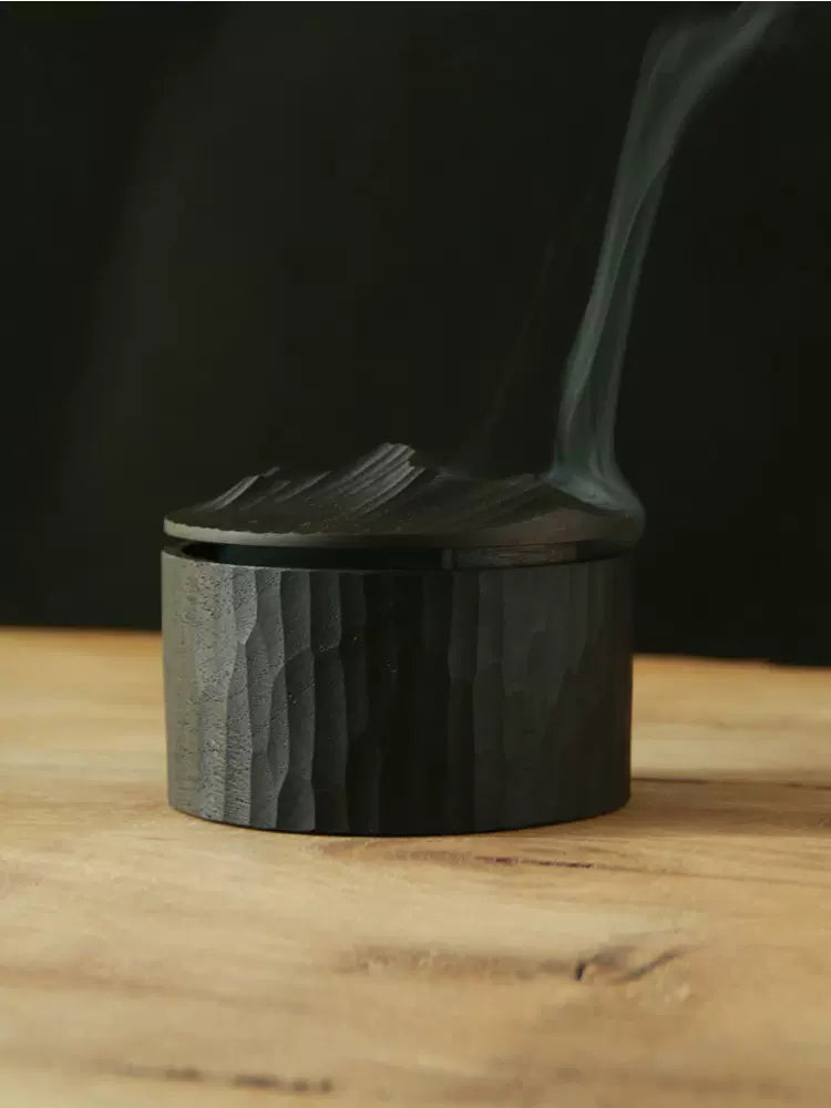Yumu solid wood incense burner hand-made mountain-shaped round dot sandalwood incense Zen gift tea room study tea ceremony decorations