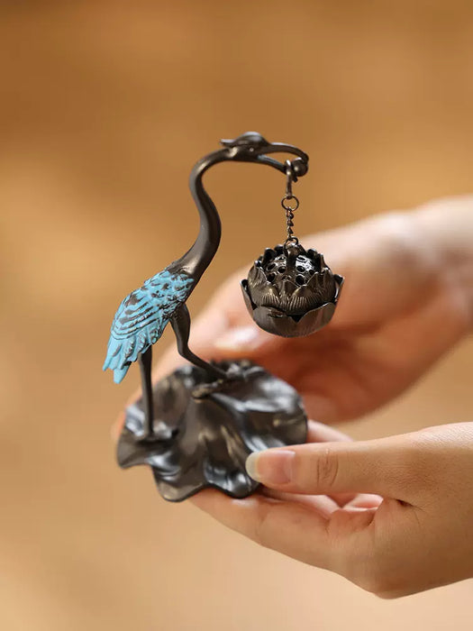 Crane lotus hanging furnace creative incense burner sandalwood incense burner home incense burner incense holder ornaments