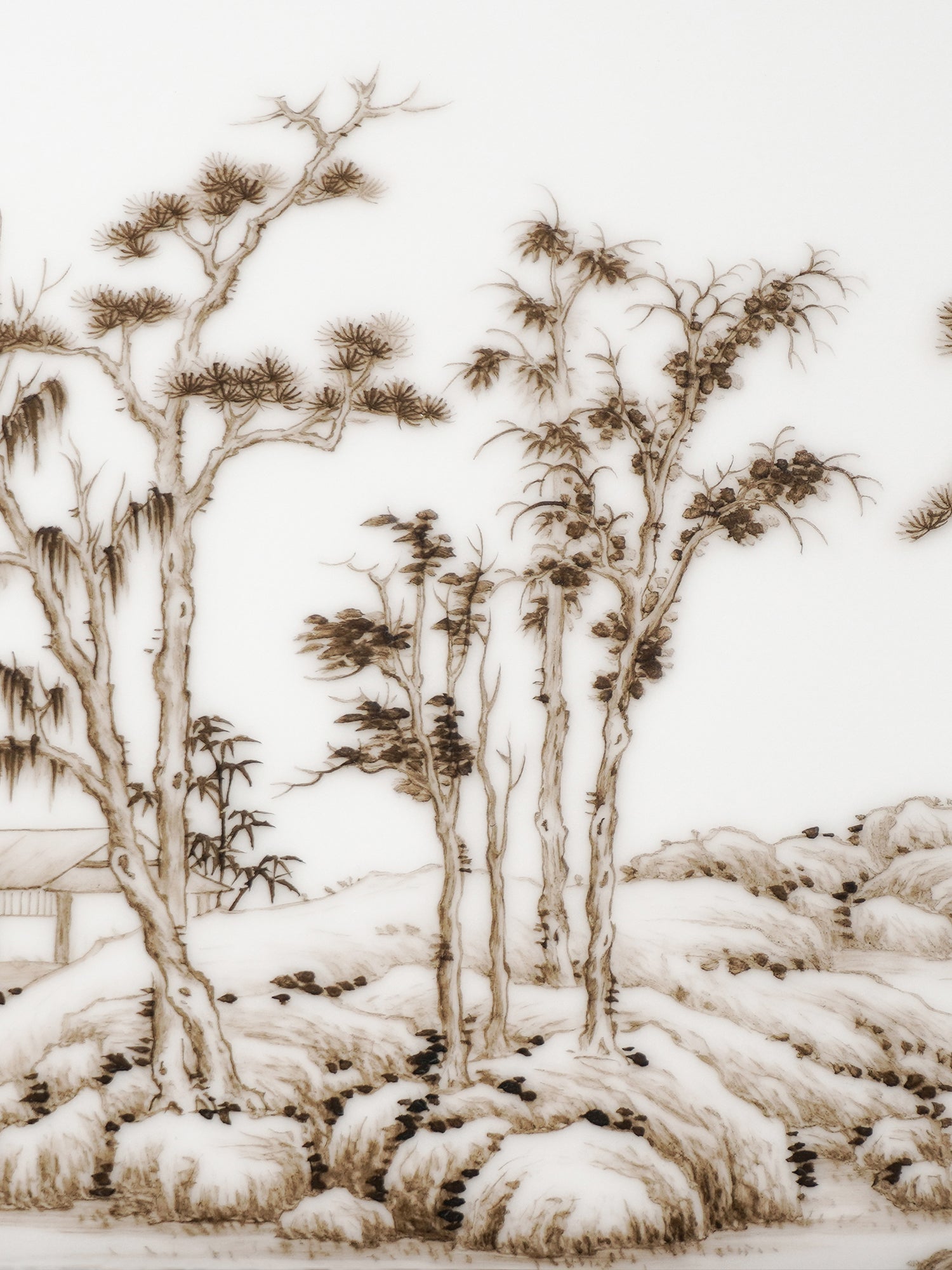Jingdezhen Porcelain Panel Landscape Painting Desktop Screen - Morrow Land