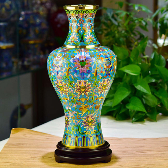 Cloisonne Eight Treasures Guanyin Vase - Morrow Land