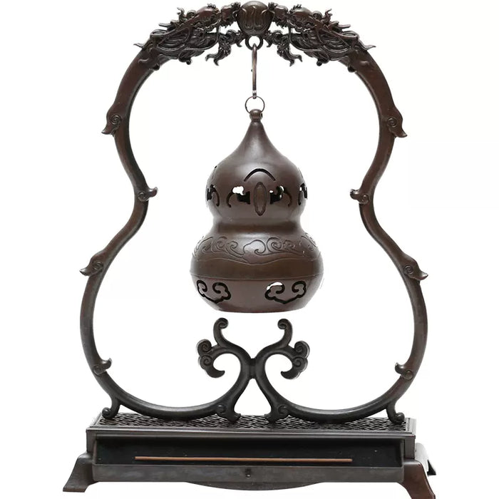 Chinese pure copper gourd hanging hanging furnace backflow incense burner home indoor plate incense burner creative backflow incense aromatherapy ornaments