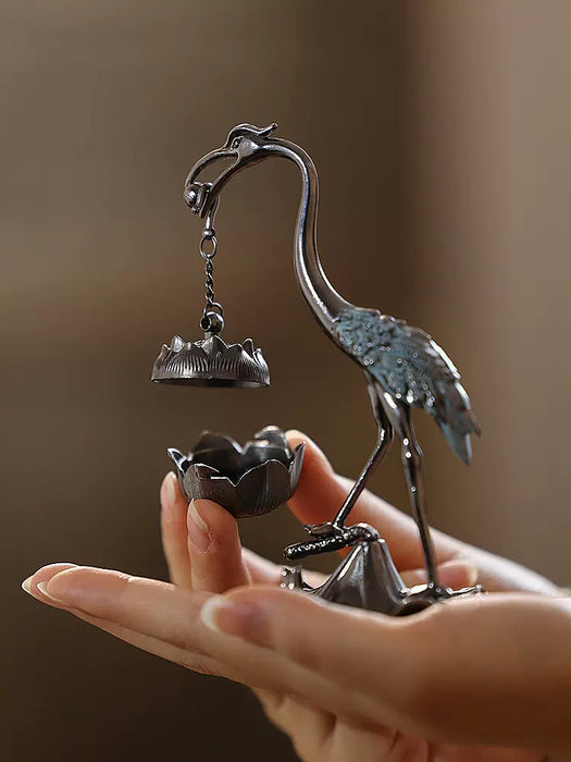 Crane lotus hanging furnace creative incense burner sandalwood incense burner home incense burner incense holder ornaments