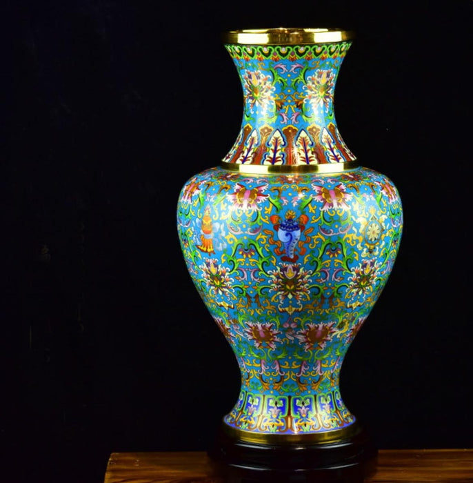 Cloisonne Eight Treasures Guanyin Vase - Morrow Land