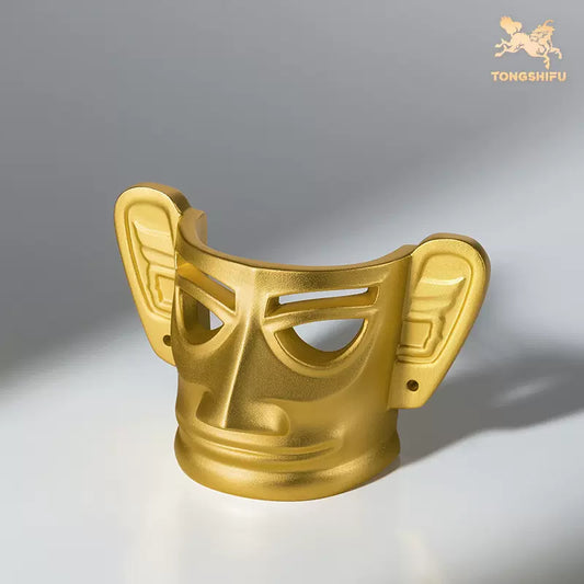 Copper Master All-Copper Ornament "Sanxingdui Gold-plated Copper Mask (Small)" Home Accessories Desktop Decoration