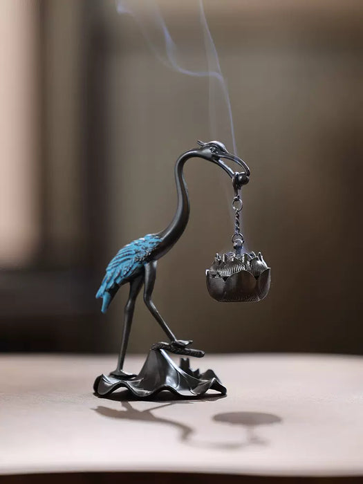 Crane lotus hanging furnace creative incense burner sandalwood incense burner home incense burner incense holder ornaments