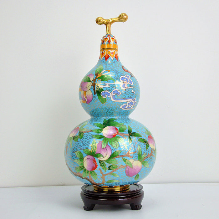 Cloisonne Gourd Longevity Peach Fortune - Morrow Land