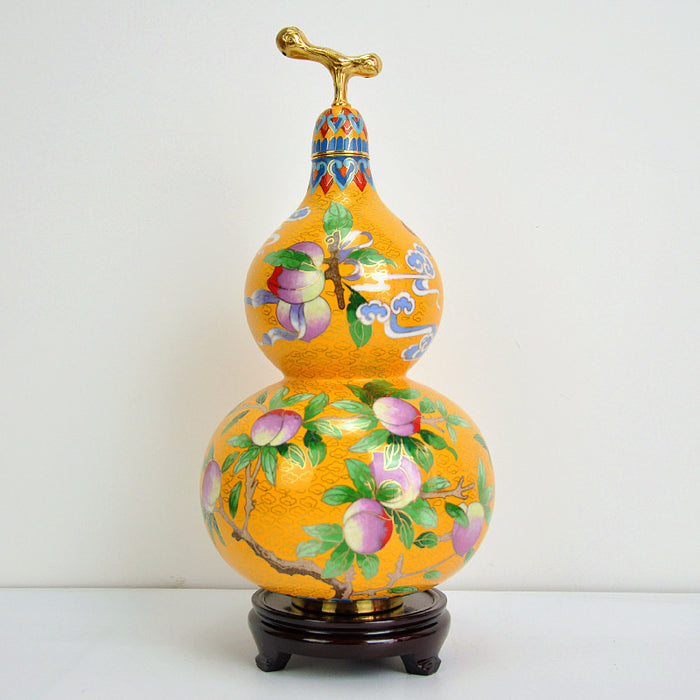 Cloisonne Gourd Longevity Peach Fortune - Morrow Land