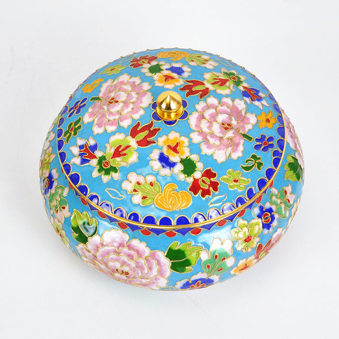 Cloisonne Happy Pot Old Beijing Dried Fruit Box - Morrow Land