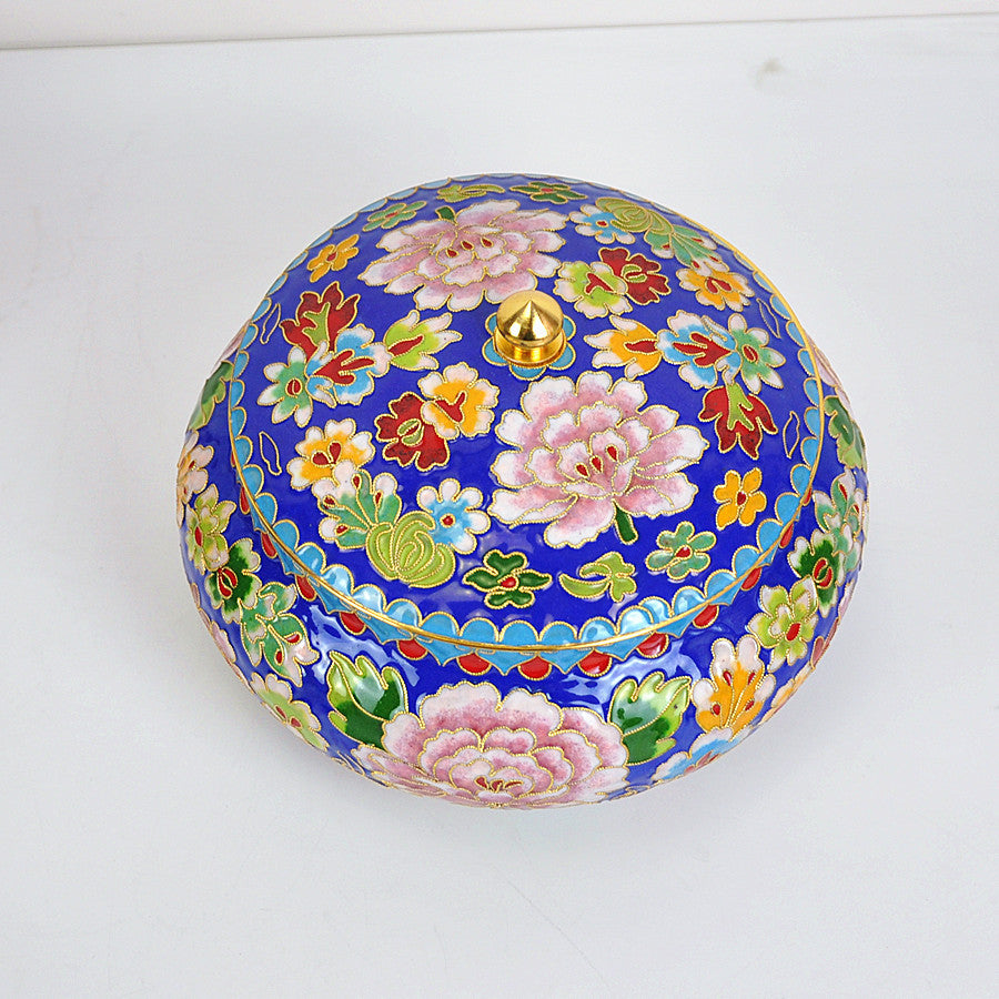 Cloisonne Happy Pot Old Beijing Dried Fruit Box - Morrow Land