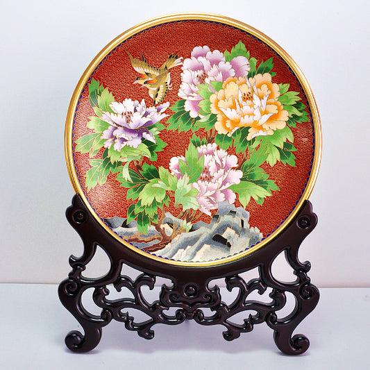 16 "Cloisonne Peony Plate (Blooming and Rich) - Morrow Land