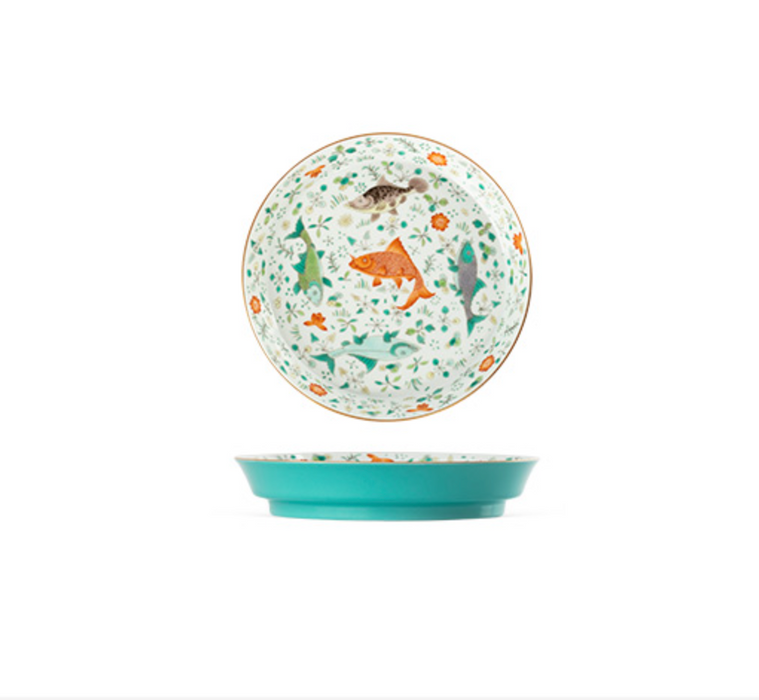 Jingdezhen Turquoise Green And Fish Pallet - Morrow Land