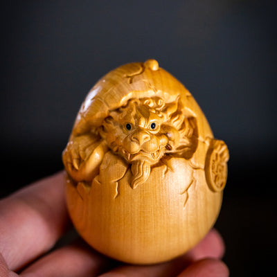 Wood Carved Little Dragon Egg - Morrow Land