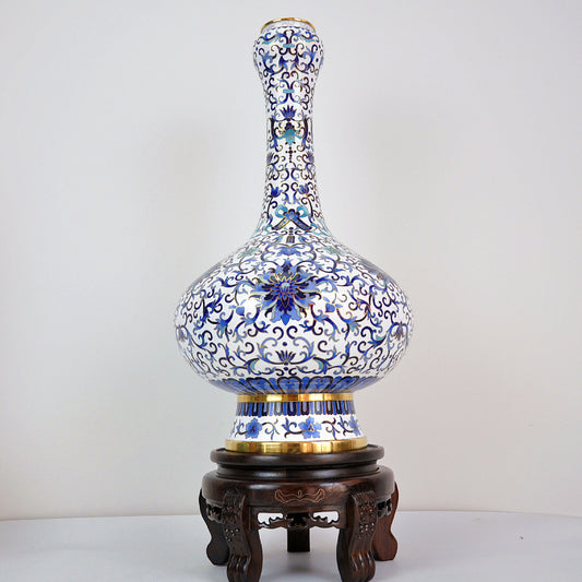 22" Cloisonne Lotus Pattern Vase(Garlic Bottle) - Morrow Land