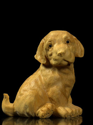 Wood Carved Prosperous Wealth Dog - Morrow Land