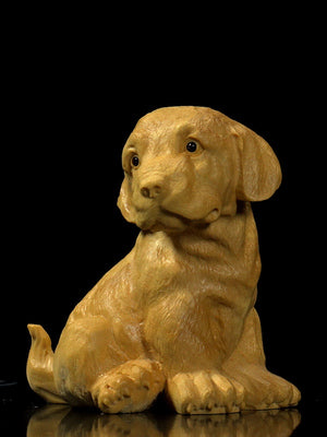 Wood Carved Prosperous Wealth Dog - Morrow Land