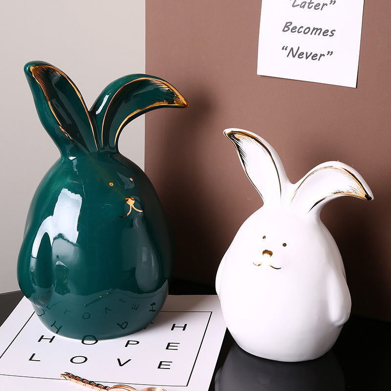 Abstract long-eared rabbit ceramic decor - Morrow Land