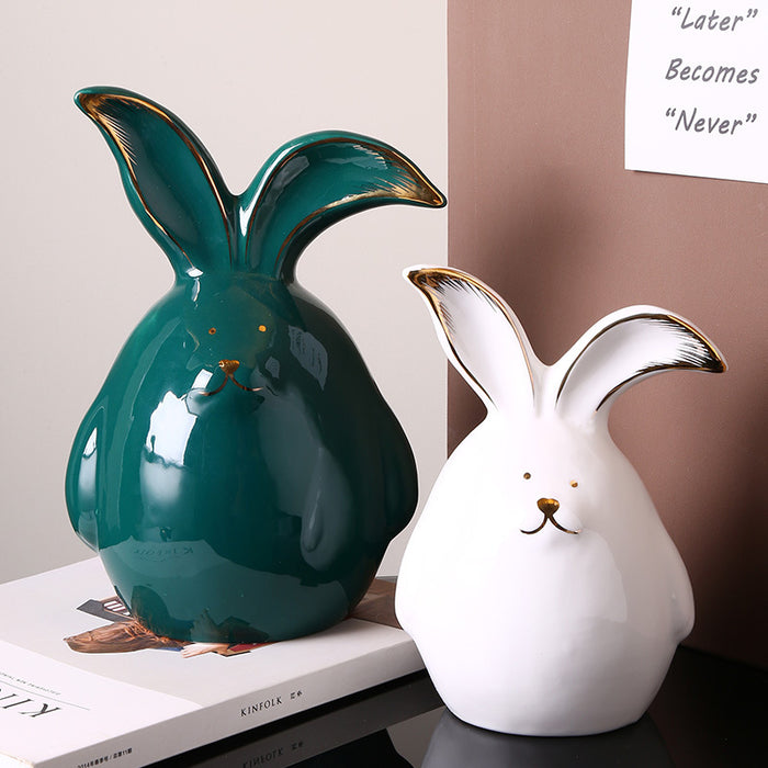 Abstract long-eared rabbit ceramic decor - Morrow Land