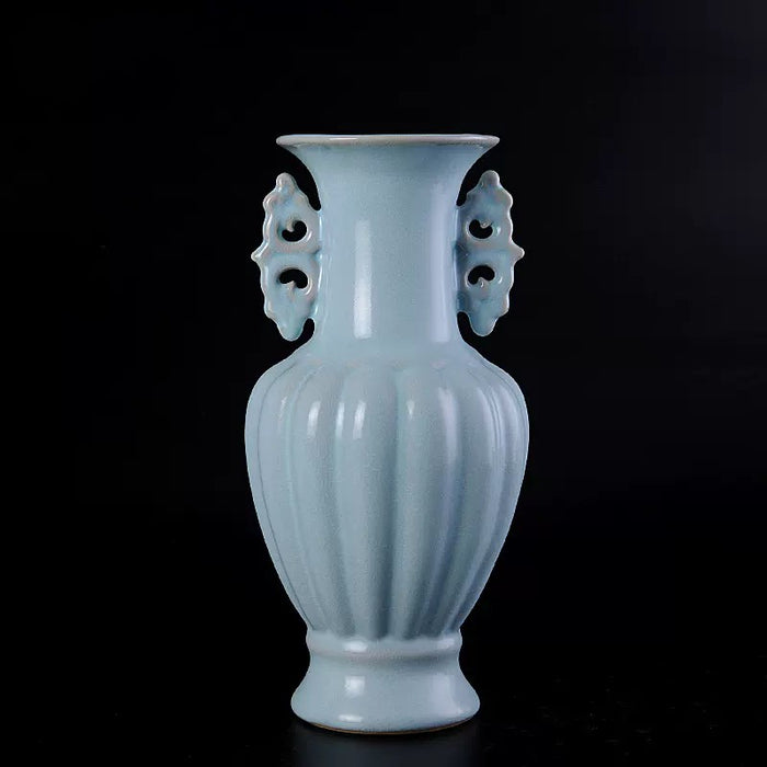 Antique Ru Kiln Melon Ribbed Vase - Morrow Land