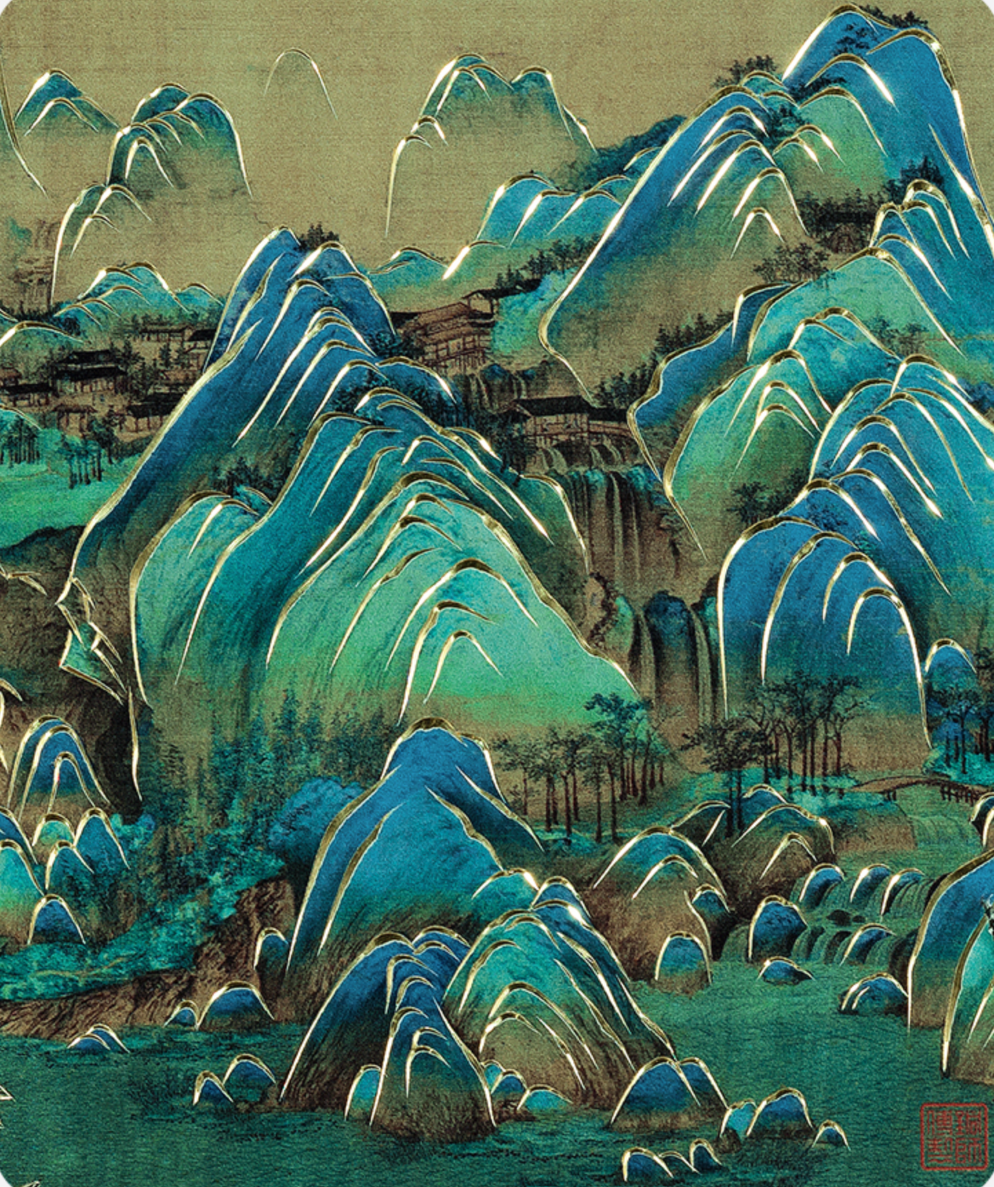Brass Sculpture Painting(Continuous Mountain Peaks) - Morrow Land