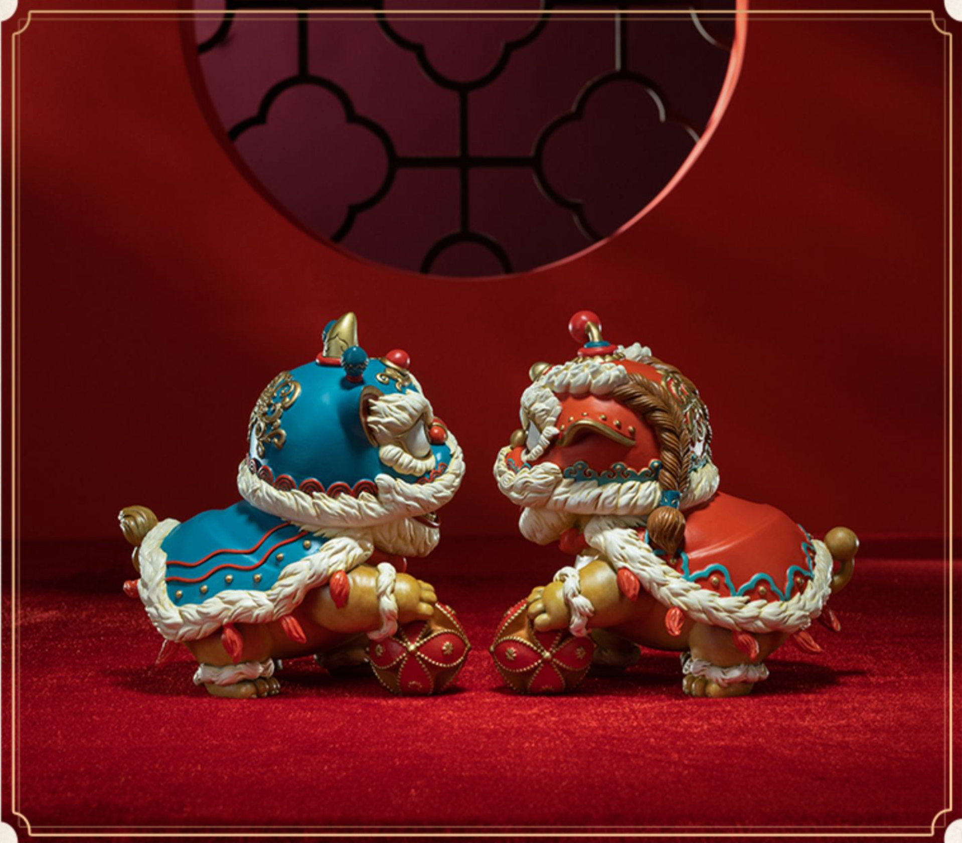 A Pair Of Pure Brass Chinese Lion Dancers - Morrow Land