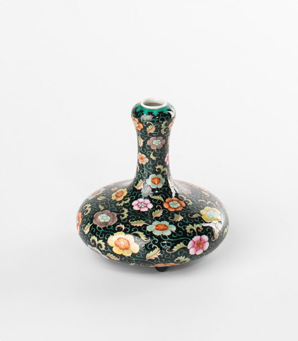 Jingdezhen Blackland Peony Tripod Bottle - Morrow Land