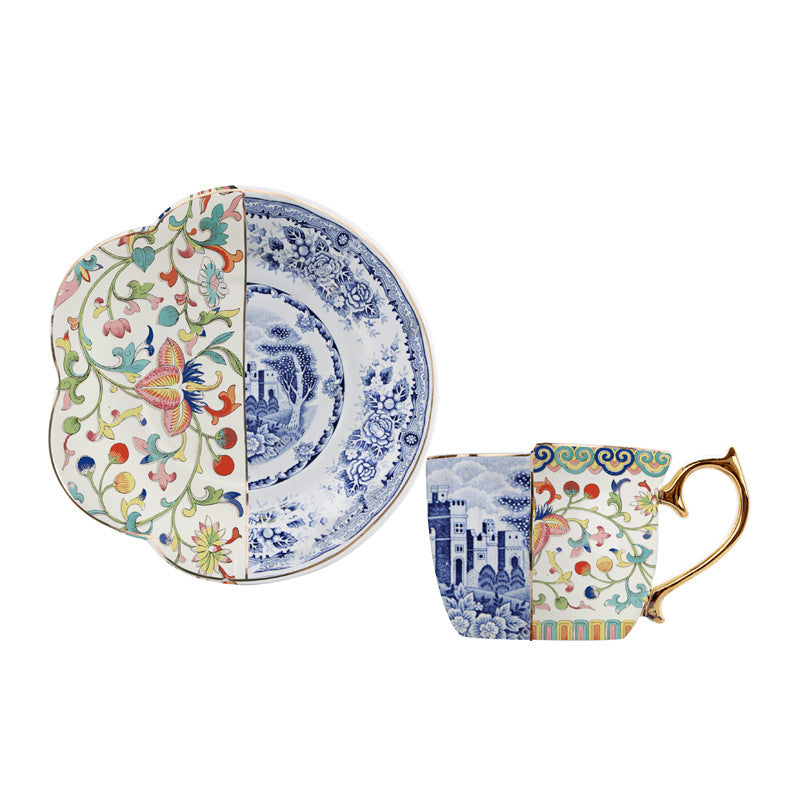 Double Half Painting Coffee Cup and Tray Set - Morrow Land