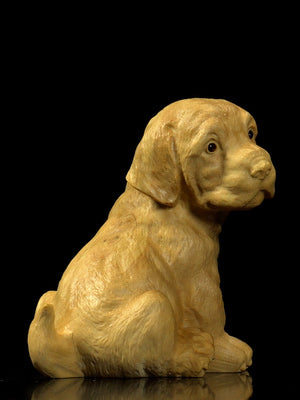 Wood Carved Prosperous Wealth Dog - Morrow Land