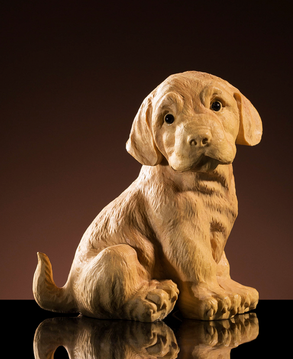 Wood Carved Prosperous Wealth Dog - Morrow Land