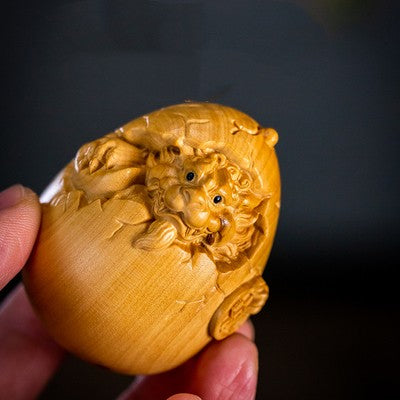 Wood Carved Little Dragon Egg - Morrow Land