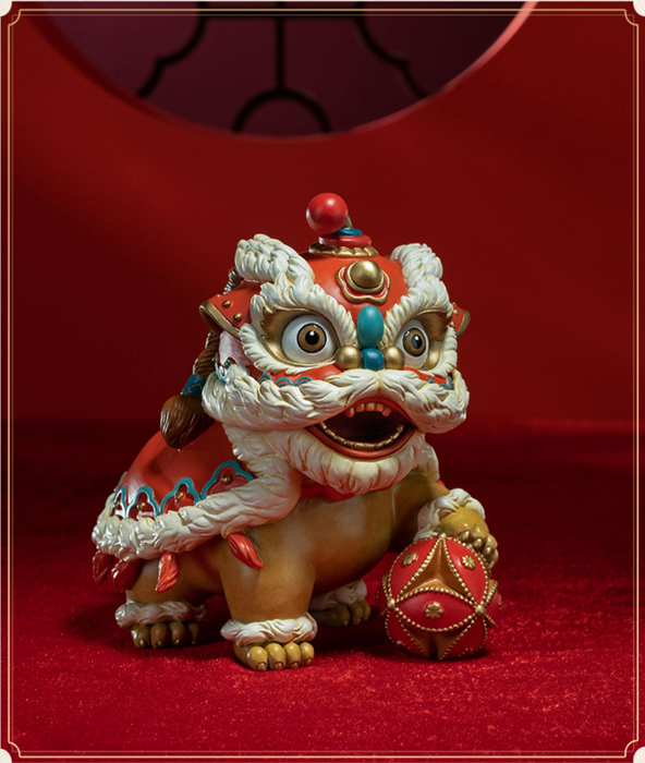 A Pair Of Pure Brass Chinese Lion Dancers - Morrow Land