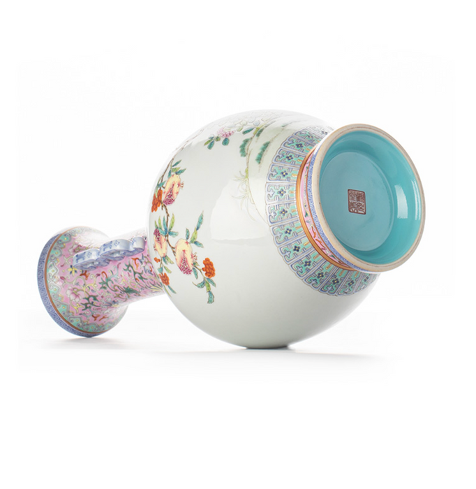 Jingdezhen Pomegranate Flower Amphora Vase - Morrow Land