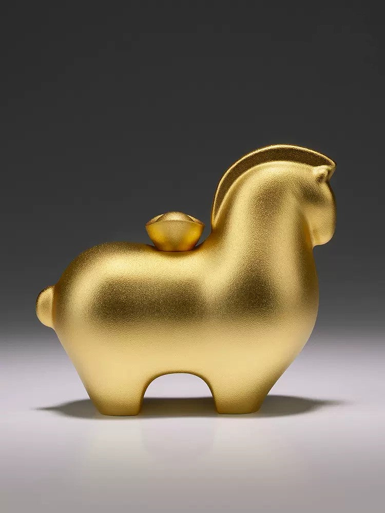 Pure Brass Horse Carrying A Gold Ingot - Morrow Land