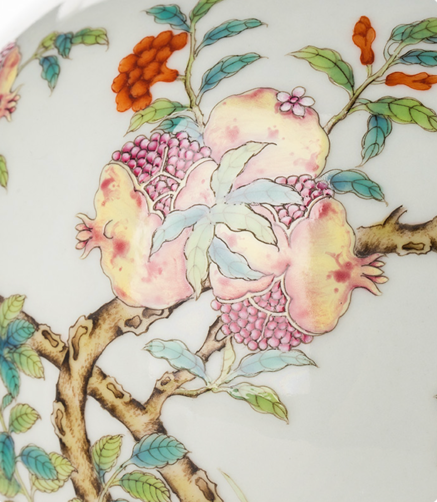 Jingdezhen Pomegranate Flower Amphora Vase - Morrow Land
