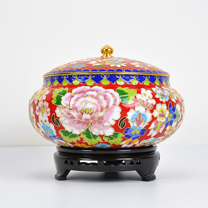 Cloisonne Happy Pot Old Beijing Dried Fruit Box - Morrow Land