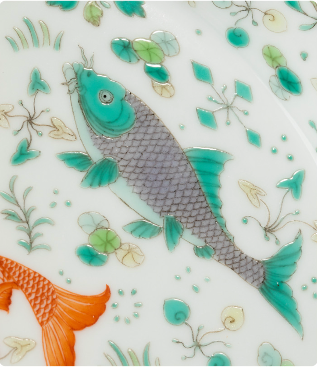 Jingdezhen Turquoise Green And Fish Pallet - Morrow Land