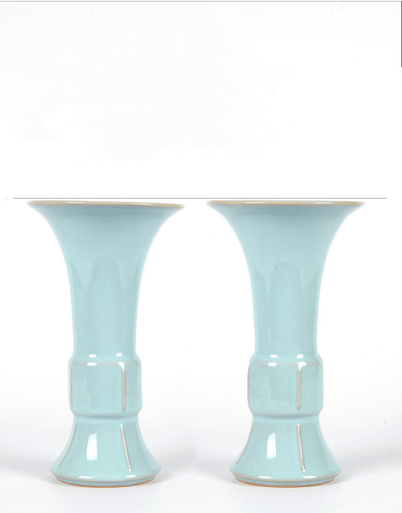 Ru Kiln Celadon Classic Vase Beauty Gu Sky Blue - Morrow Land