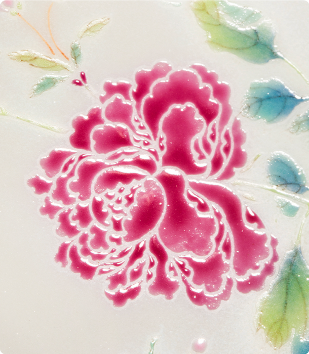 Jingdezhen Carmine Red Peony Pallet - Morrow Land