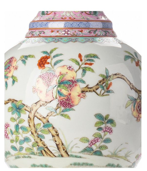 Jingdezhen Pomegranate Flower Amphora Vase - Morrow Land