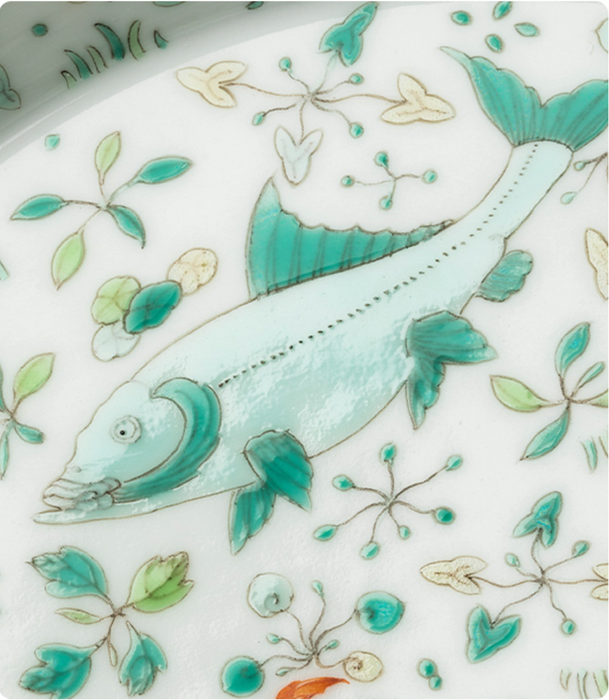 Jingdezhen Turquoise Green And Fish Pallet - Morrow Land