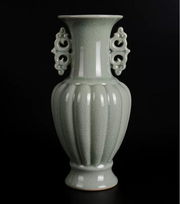 Antique Ru Kiln Melon Ribbed Vase - Morrow Land