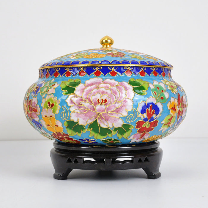 Cloisonne Happy Pot Old Beijing Dried Fruit Box - Morrow Land