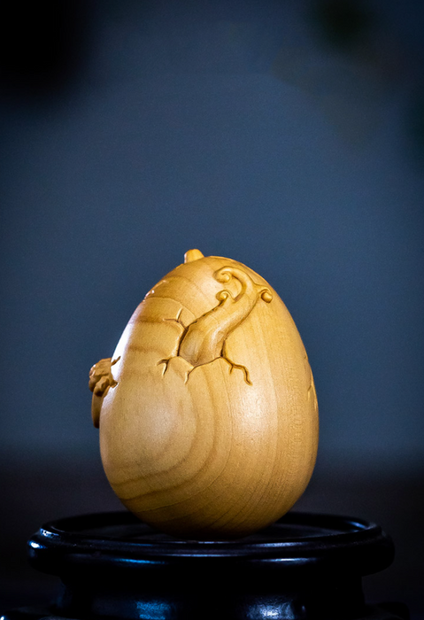 Wood Carved Little Dragon Egg - Morrow Land