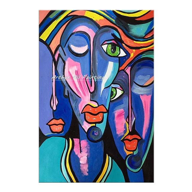 Hand-paint Cartoon Characters Oil Painting On Canvas Abstract Pop Art - Morrow Land