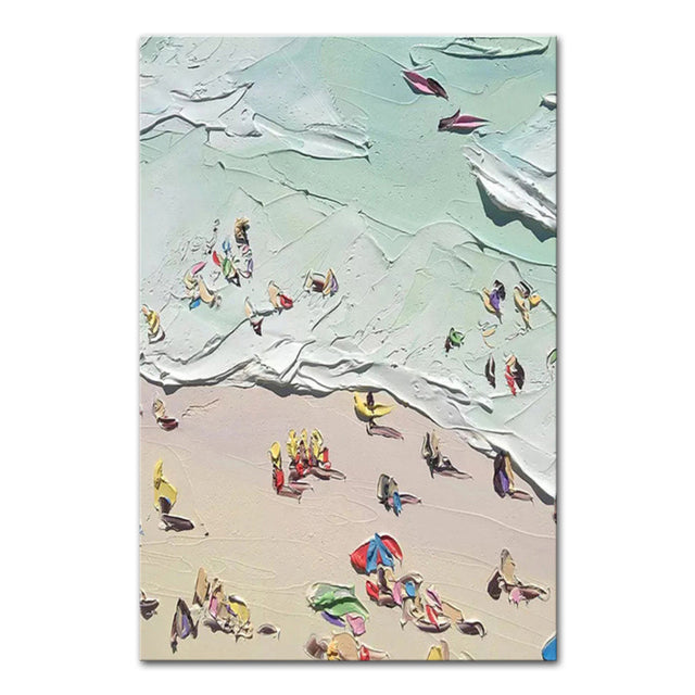 Hand painted Sandy Beach Thick Oil Paintings on Canvas - Morrow Land