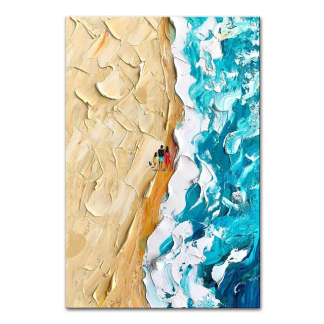 Hand painted Sandy Beach Thick Oil Paintings on Canvas - Morrow Land