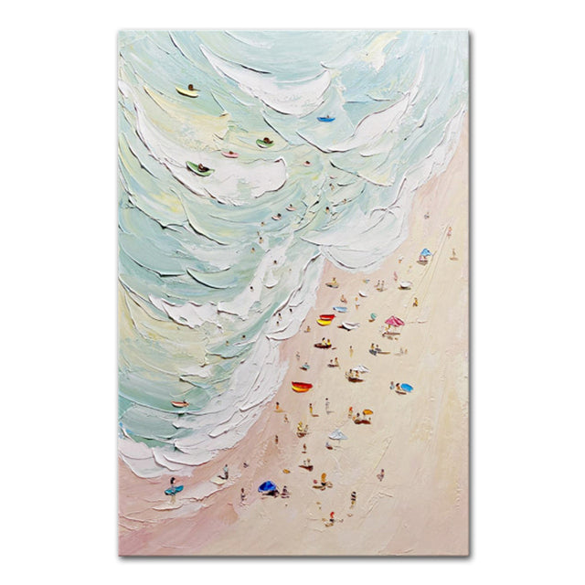 Hand painted Sandy Beach Thick Oil Paintings on Canvas - Morrow Land