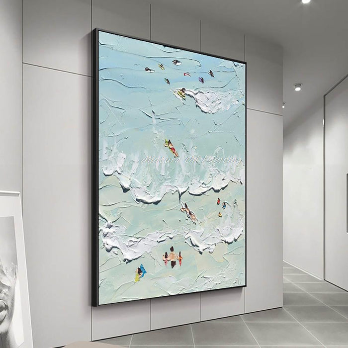 Hand painted Sandy Beach Thick Oil Paintings on Canvas - Morrow Land