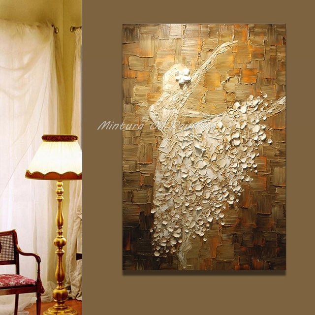 Ballet Dancer Picture Hand Painted Abstract - Morrow Land